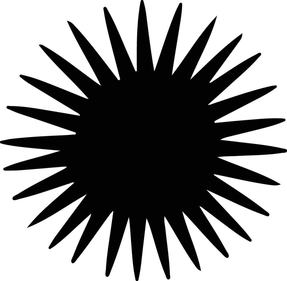urchin  black silhouette vector