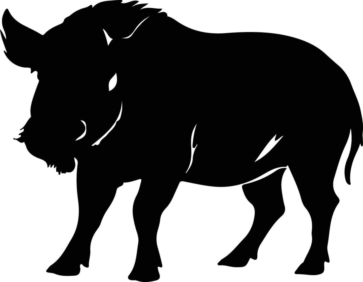 warthog  black silhouette vector