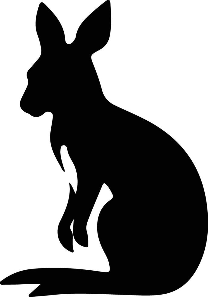 Wallaby negro silueta vector