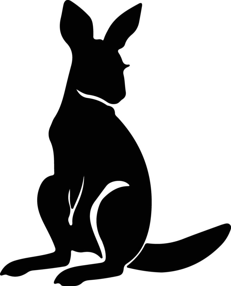 wallaby  black silhouette vector