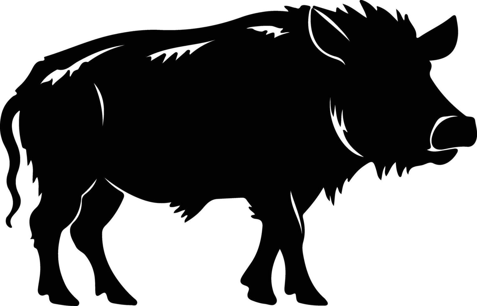 warthog  black silhouette vector