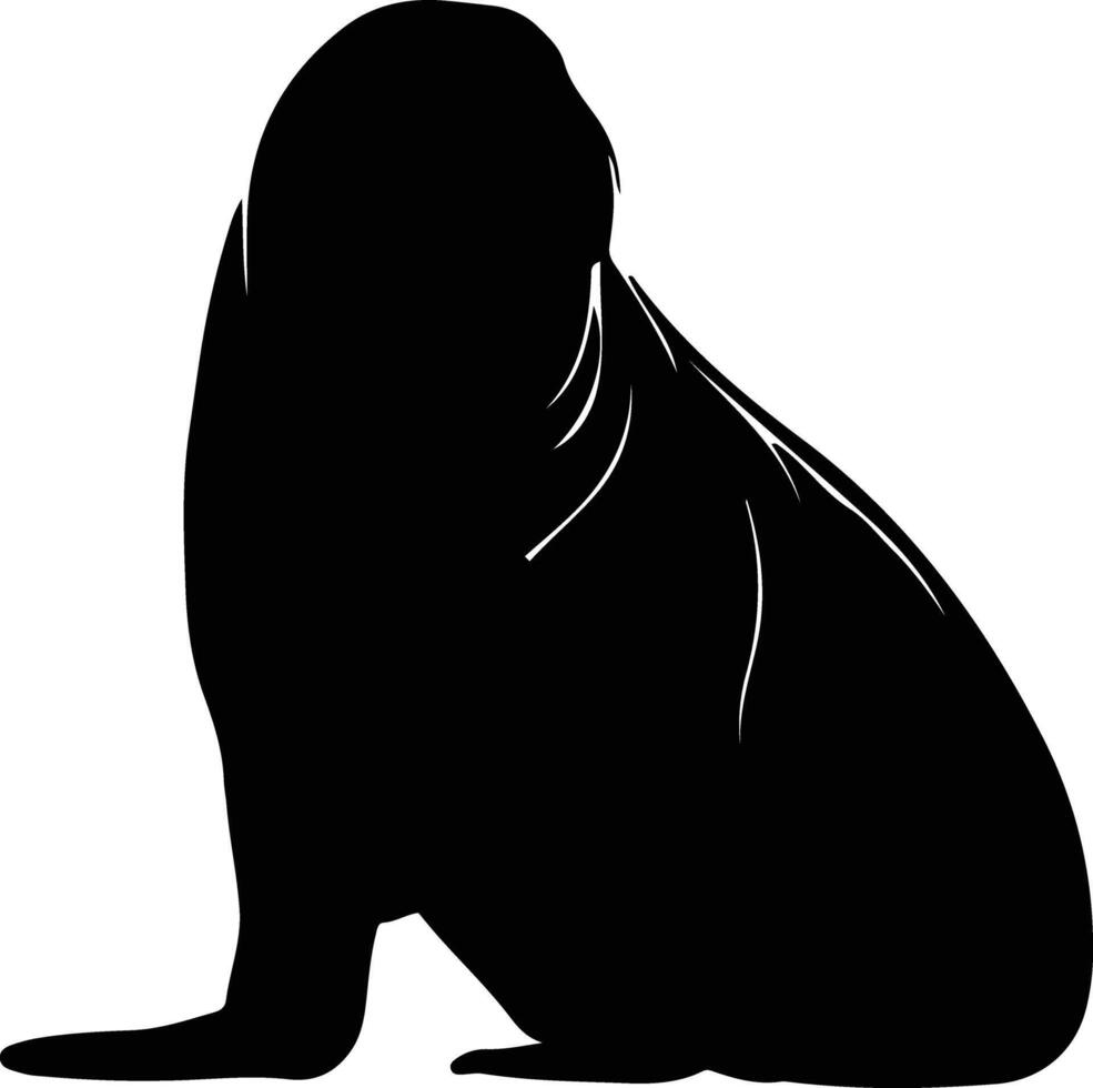 walrus black silhouette vector