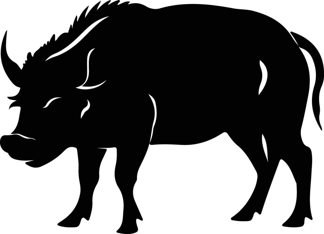 warthog  black silhouette vector