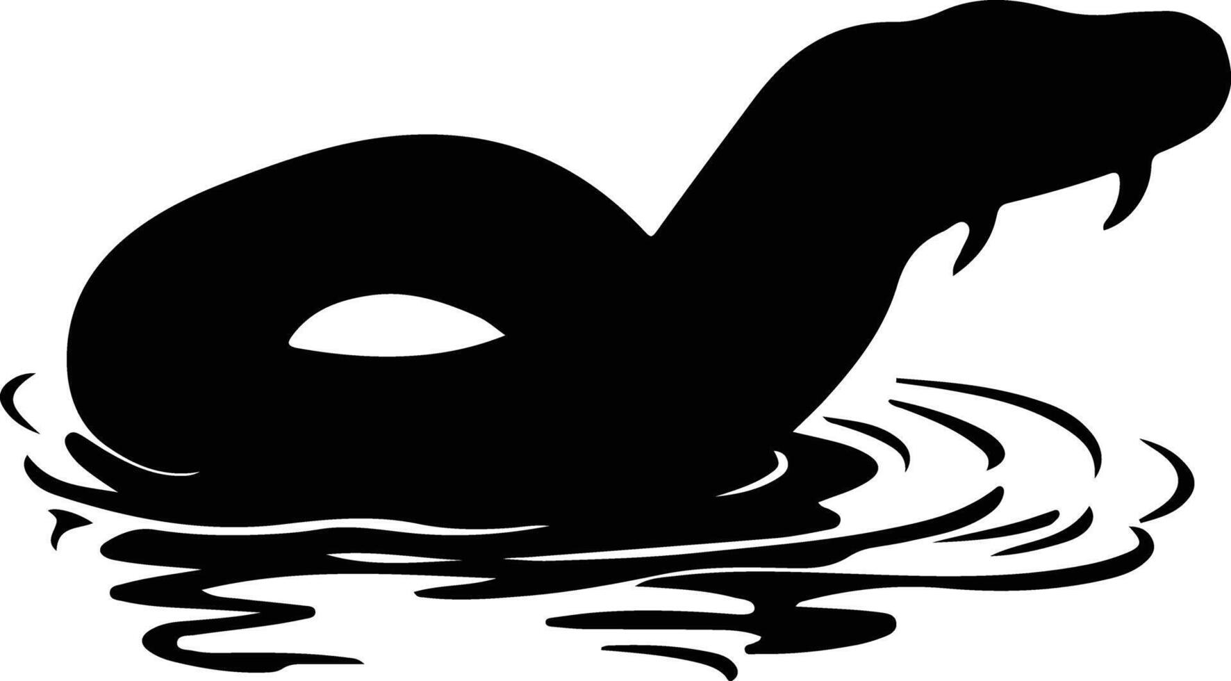 water moccasin black silhouette vector