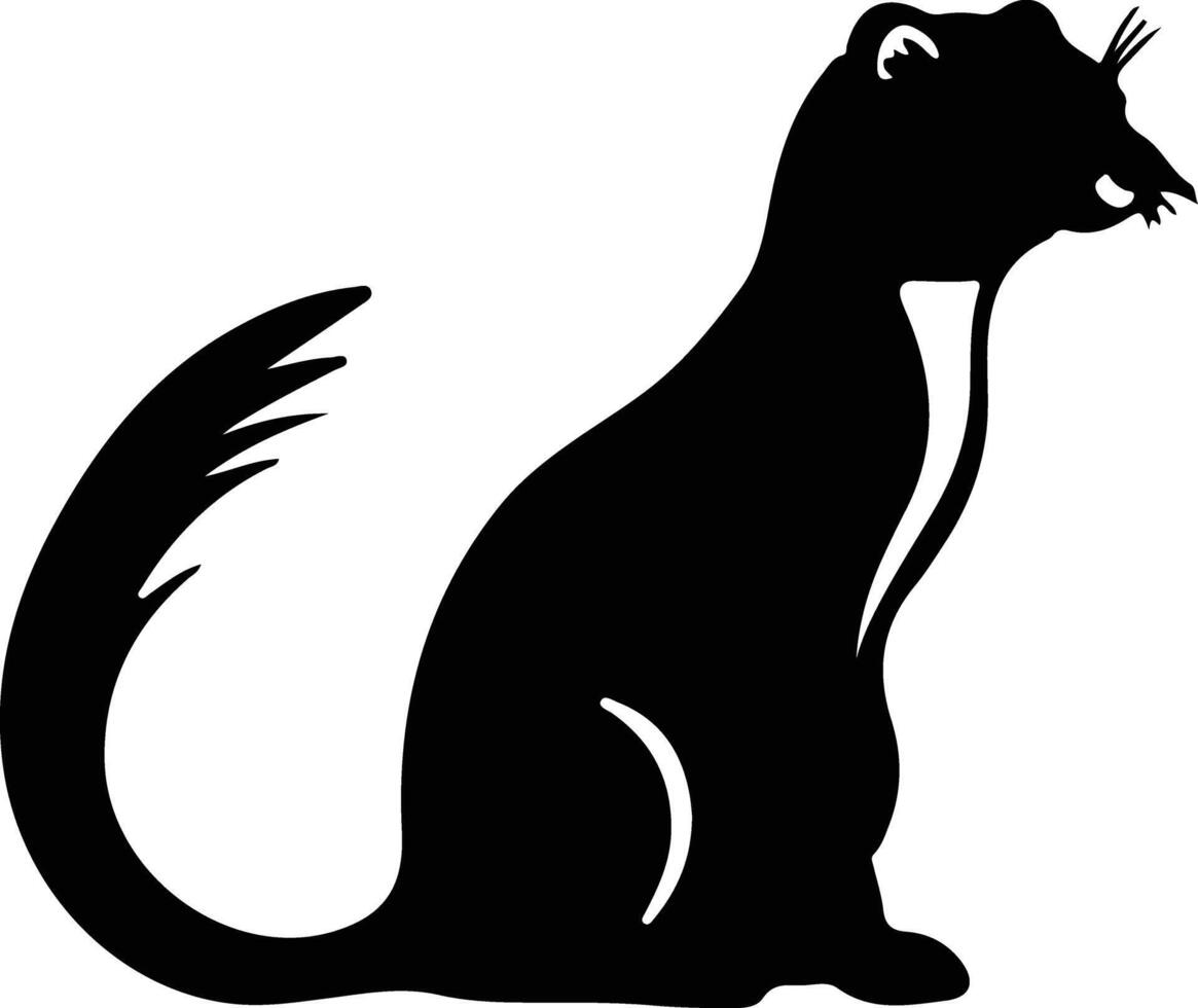 weasel black silhouette vector