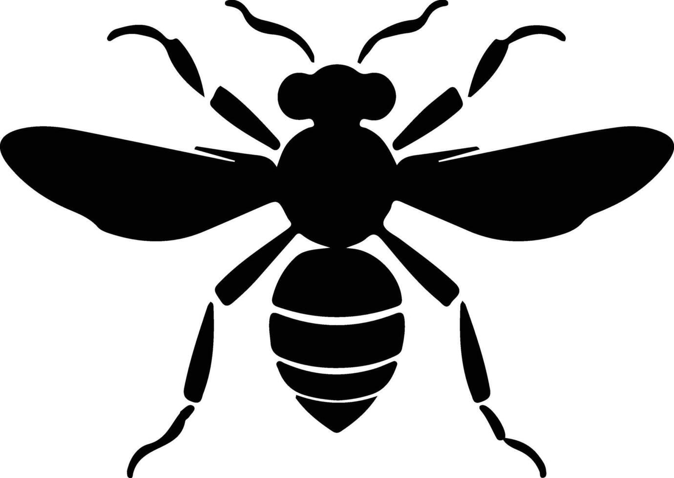 wasp  black silhouette vector