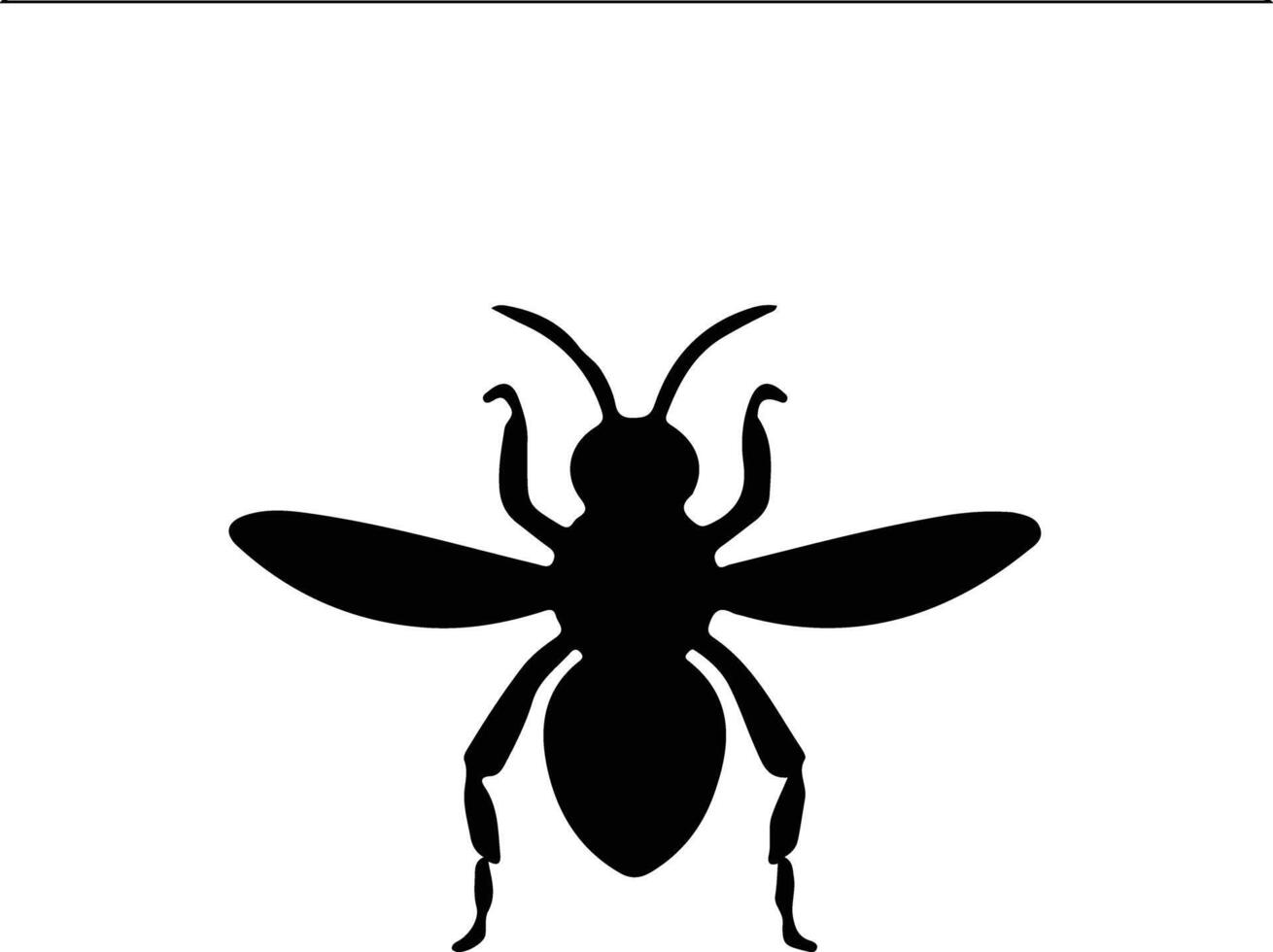 wasp  black silhouette vector