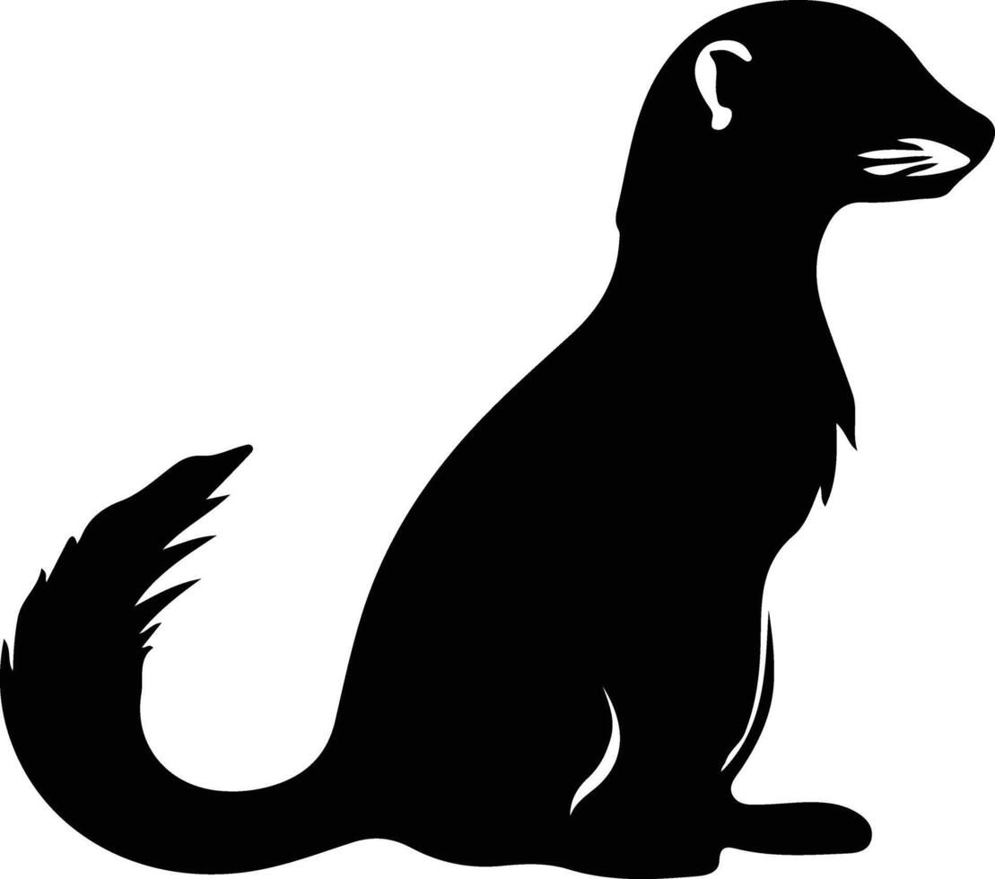 weasel  black silhouette vector