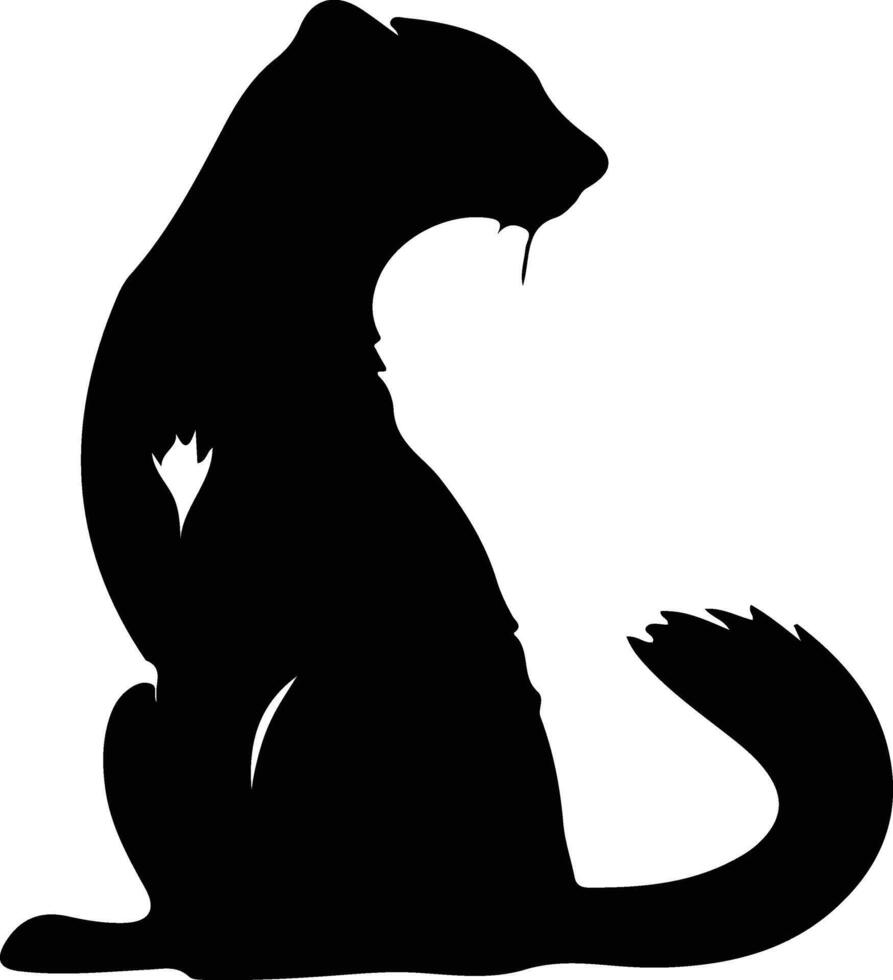 weasel  black silhouette vector
