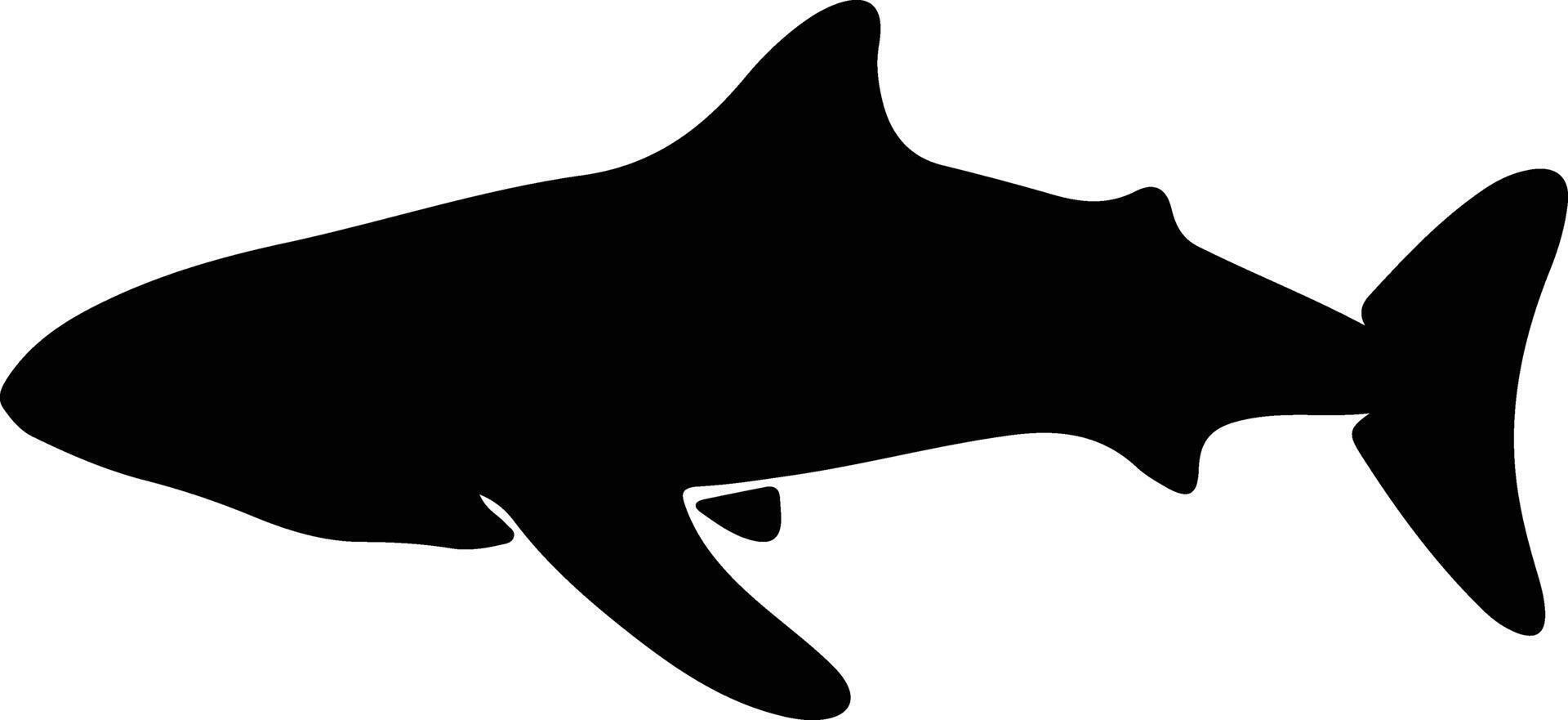 whale shark  black silhouette vector