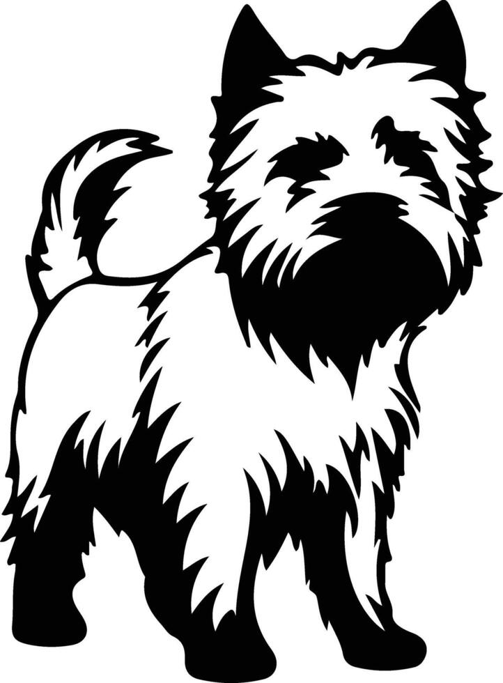 West Highland White Terrier    black silhouette vector