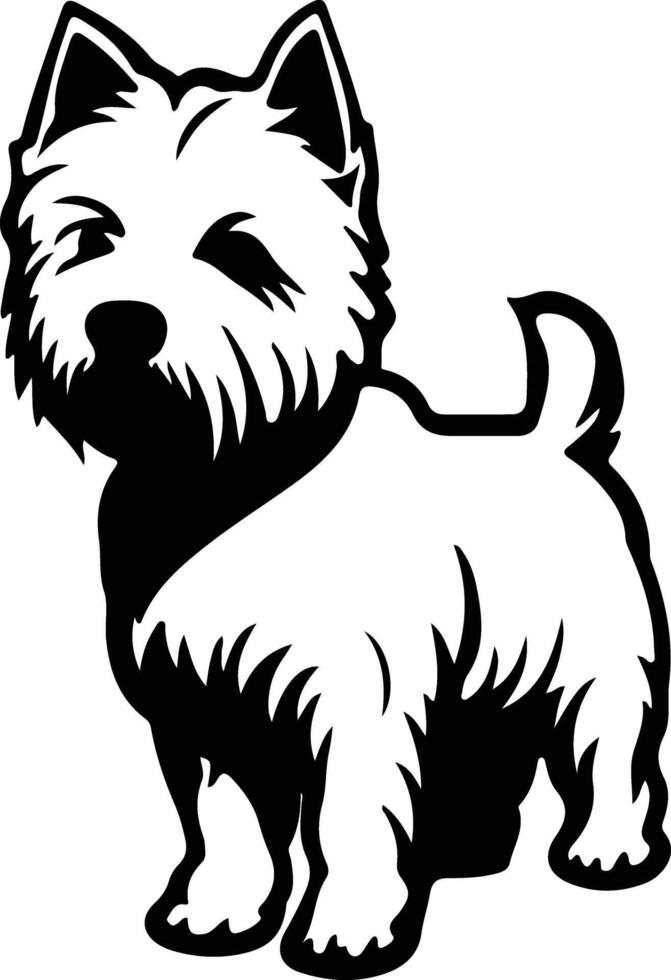 West Highland White Terrier black silhouette vector