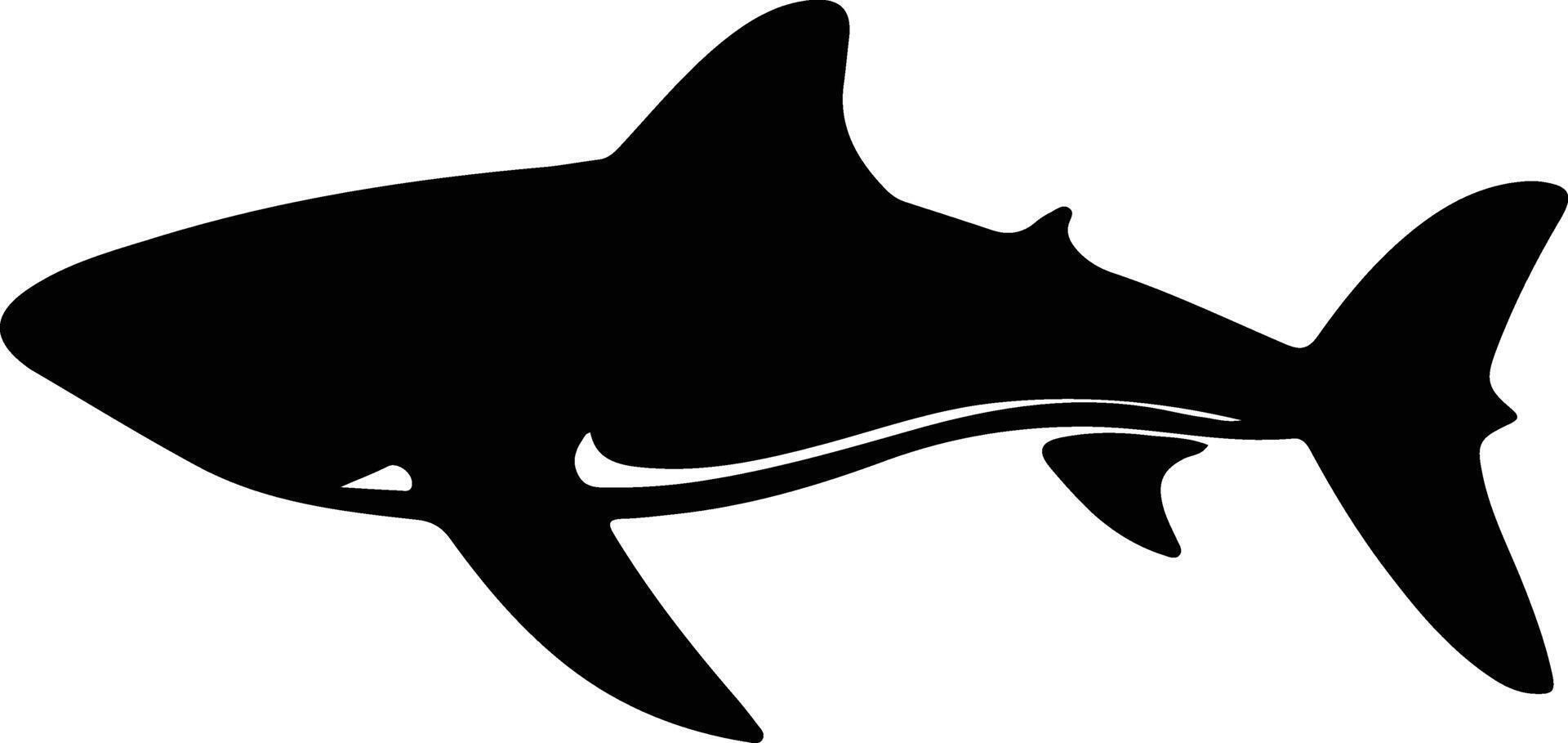 ballena tiburón negro silueta vector