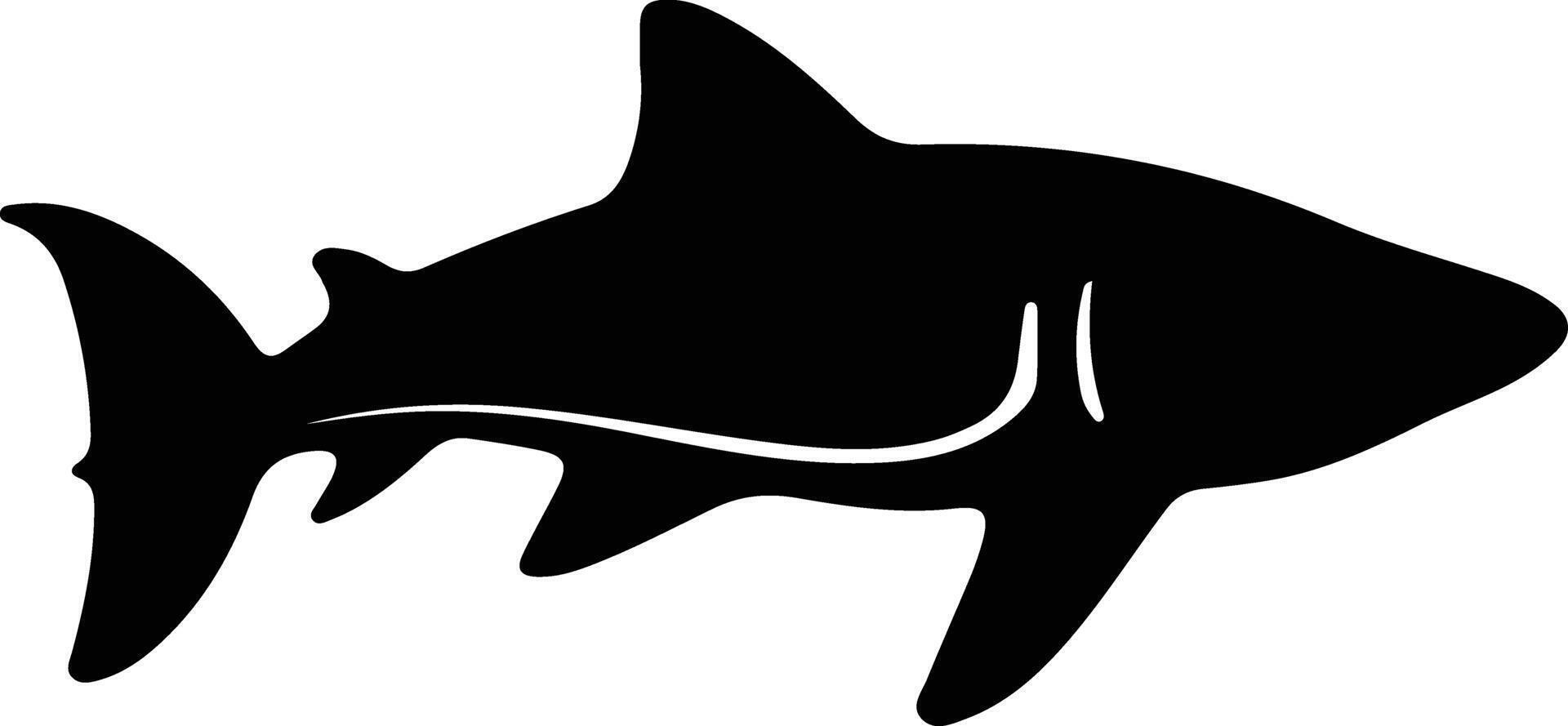 ballena tiburón negro silueta vector