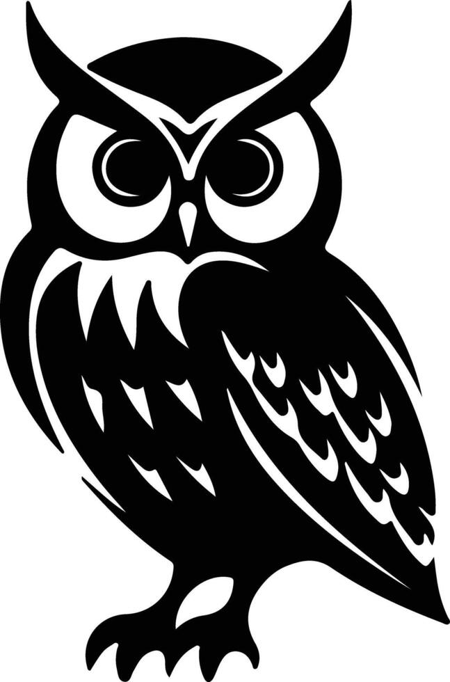 western spotted owl  black silhouette vector