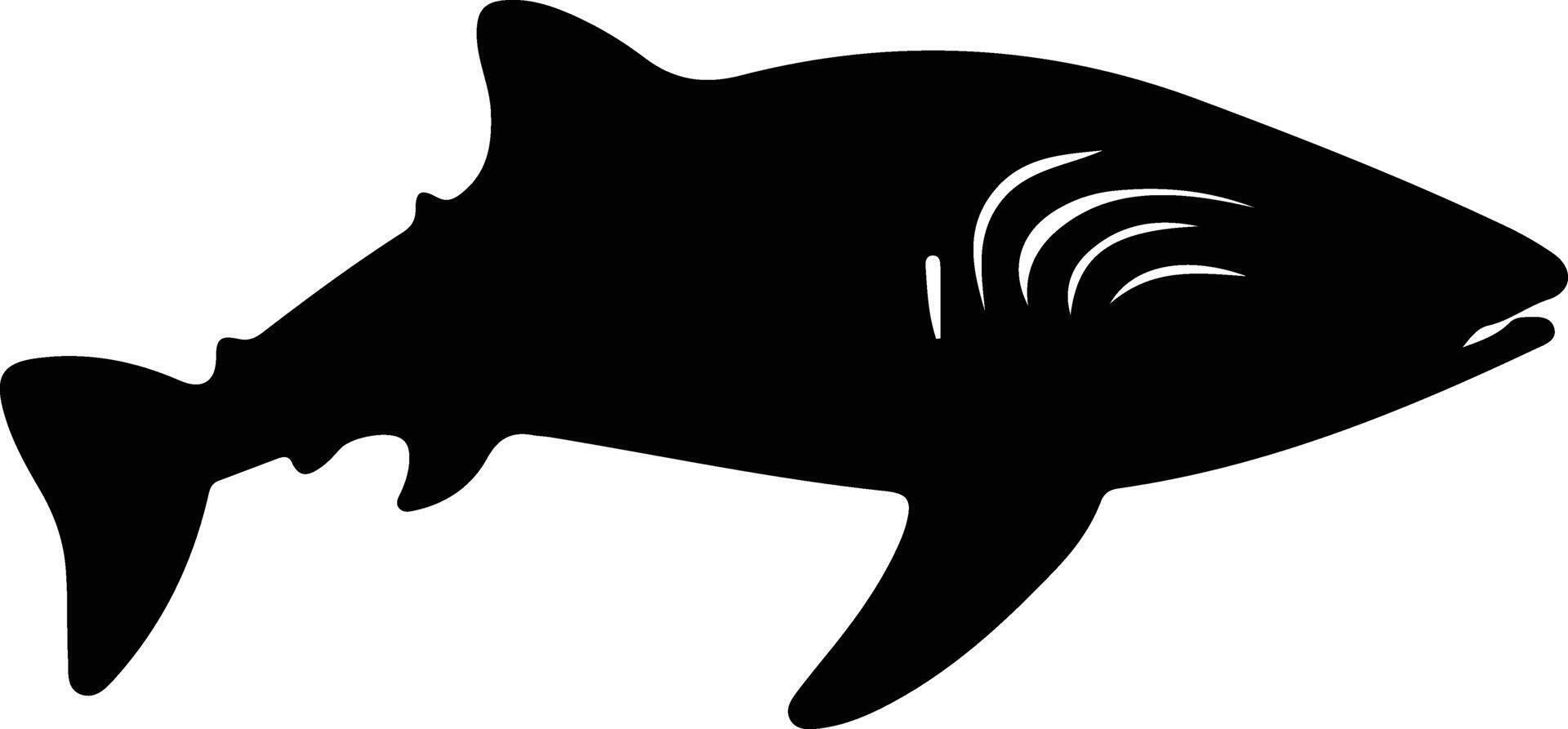 ballena tiburón negro silueta vector