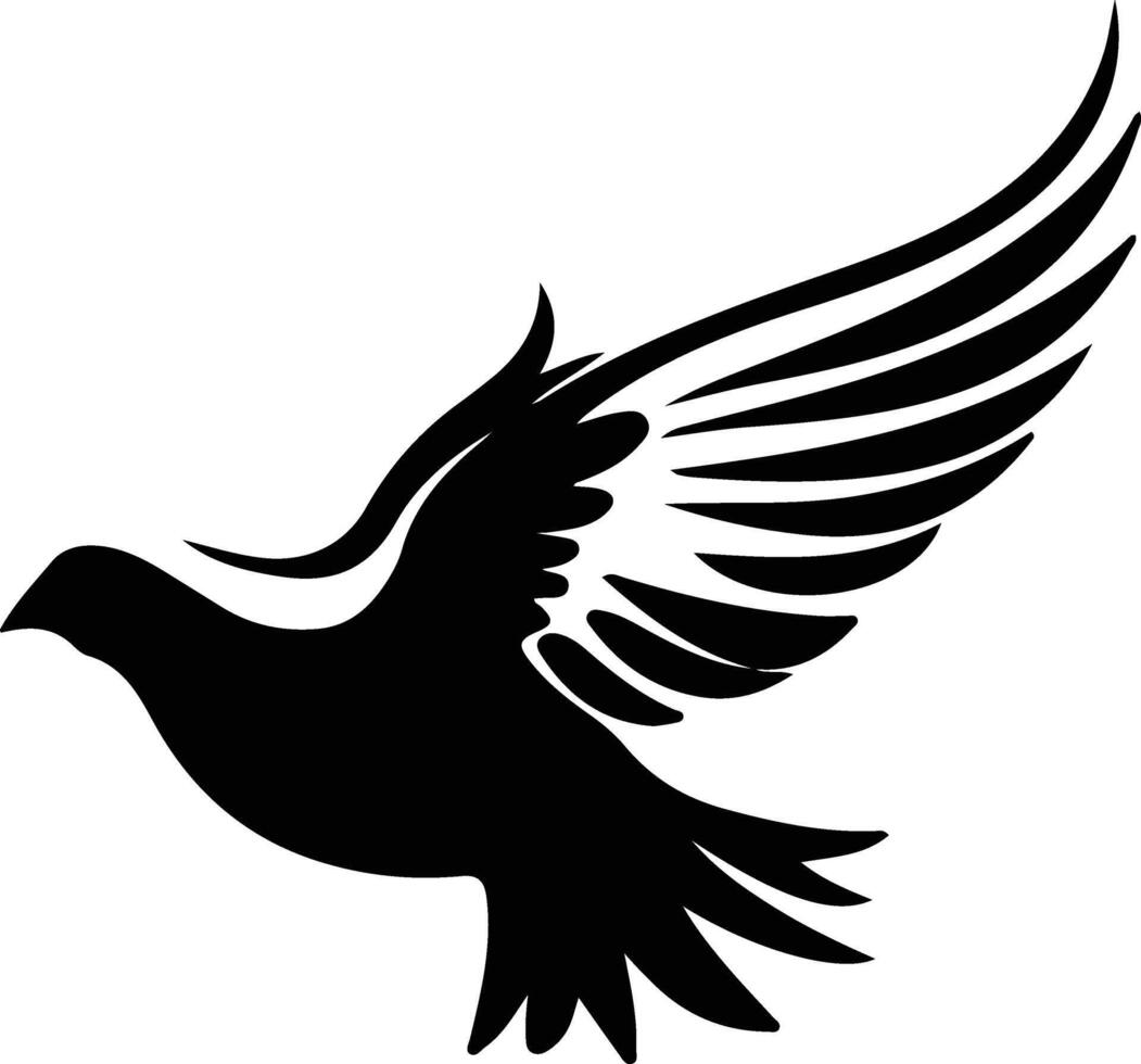 white dove  black silhouette vector