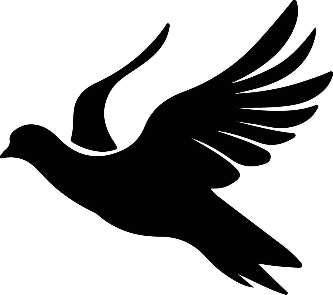 white dove  black silhouette vector