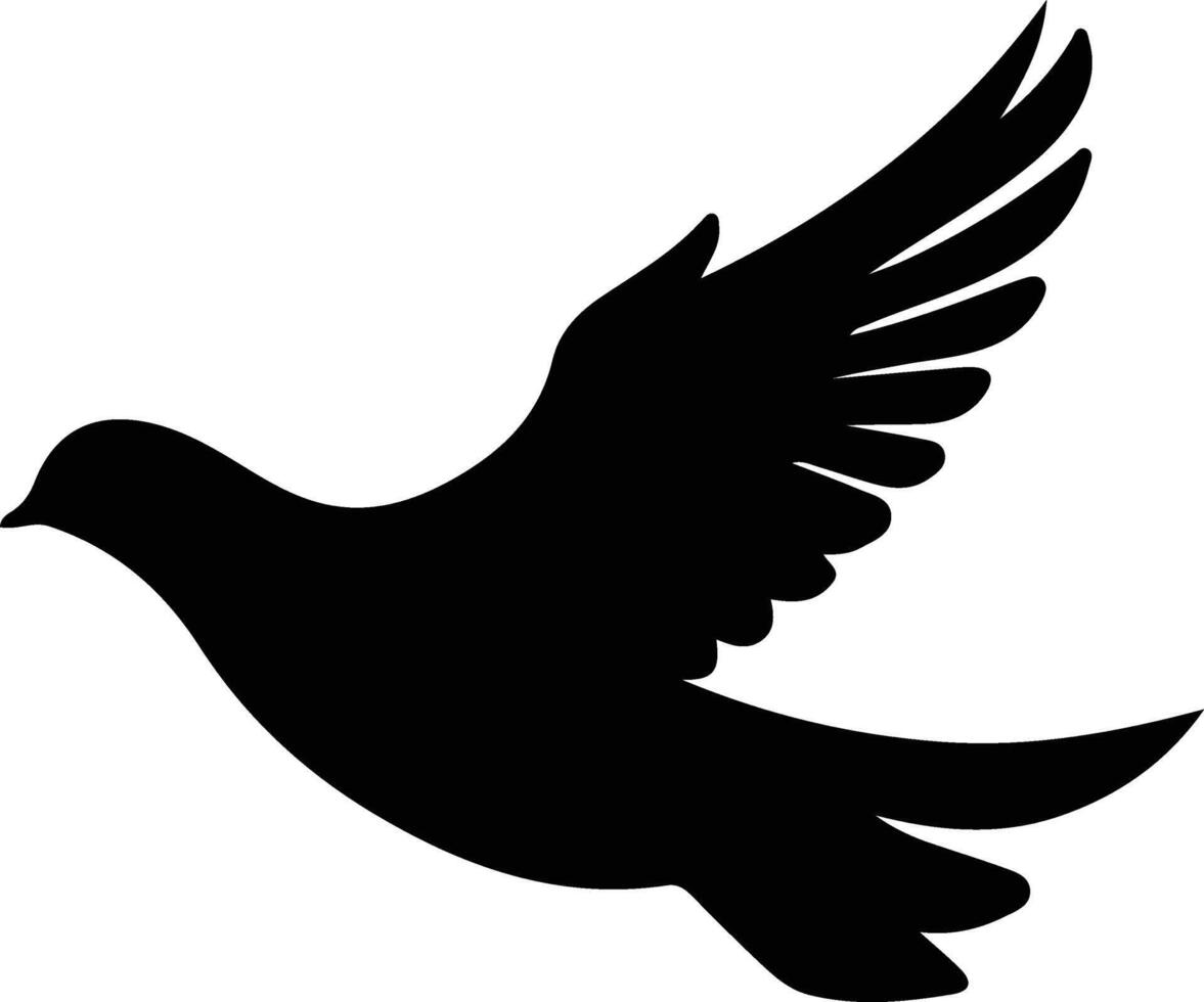 white dove  black silhouette vector