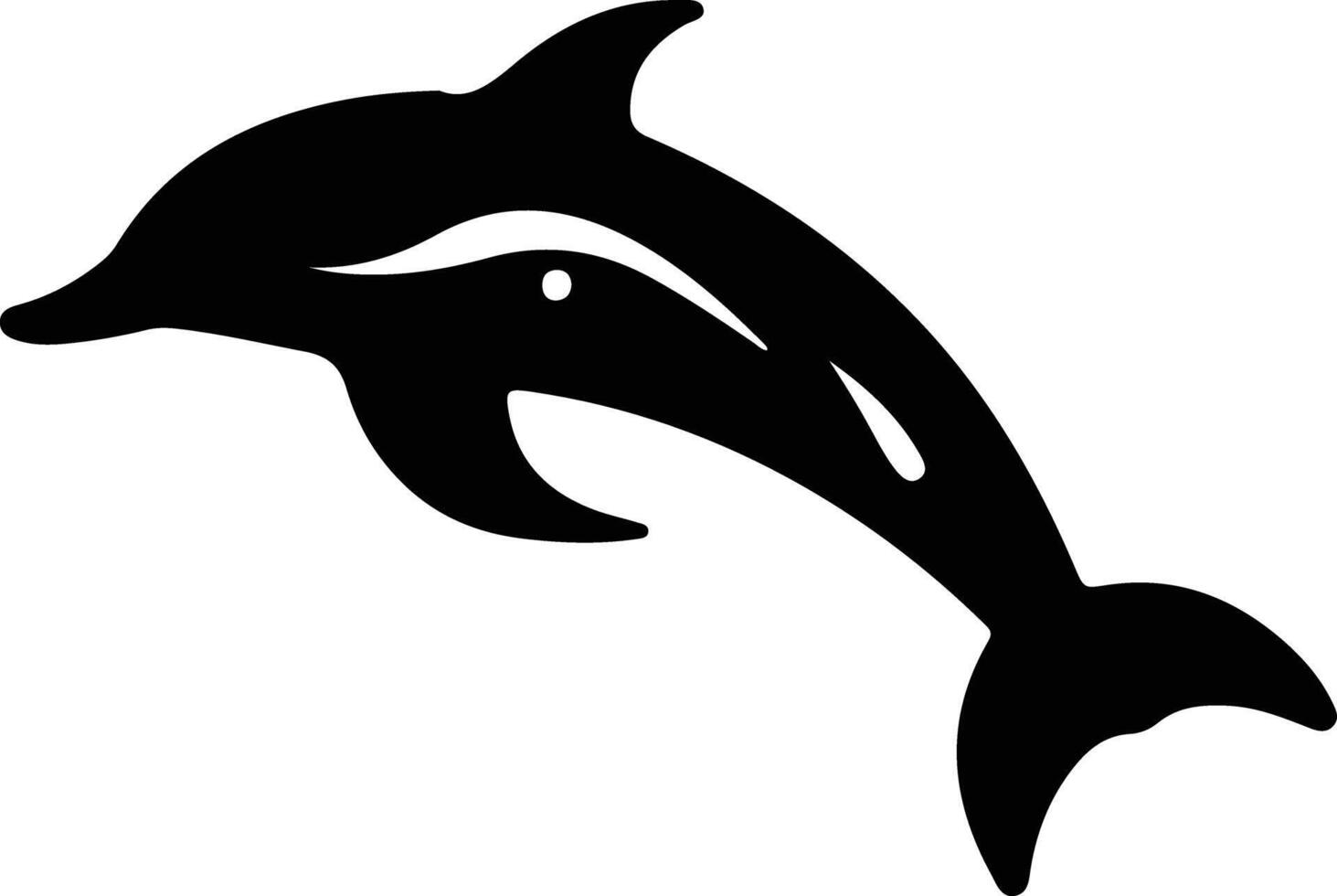 white-spotted dolphin  black silhouette vector