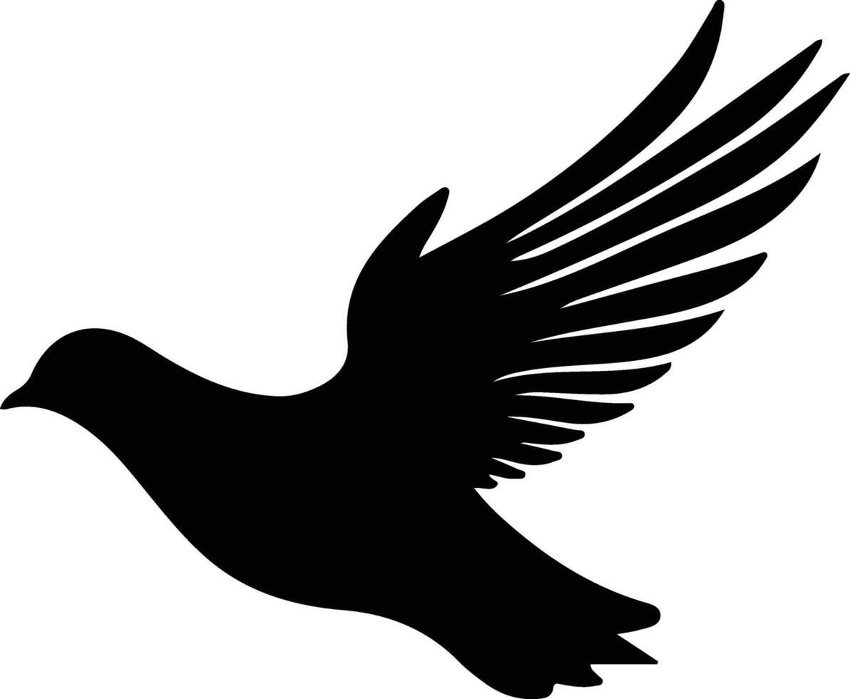 white dove  black silhouette vector