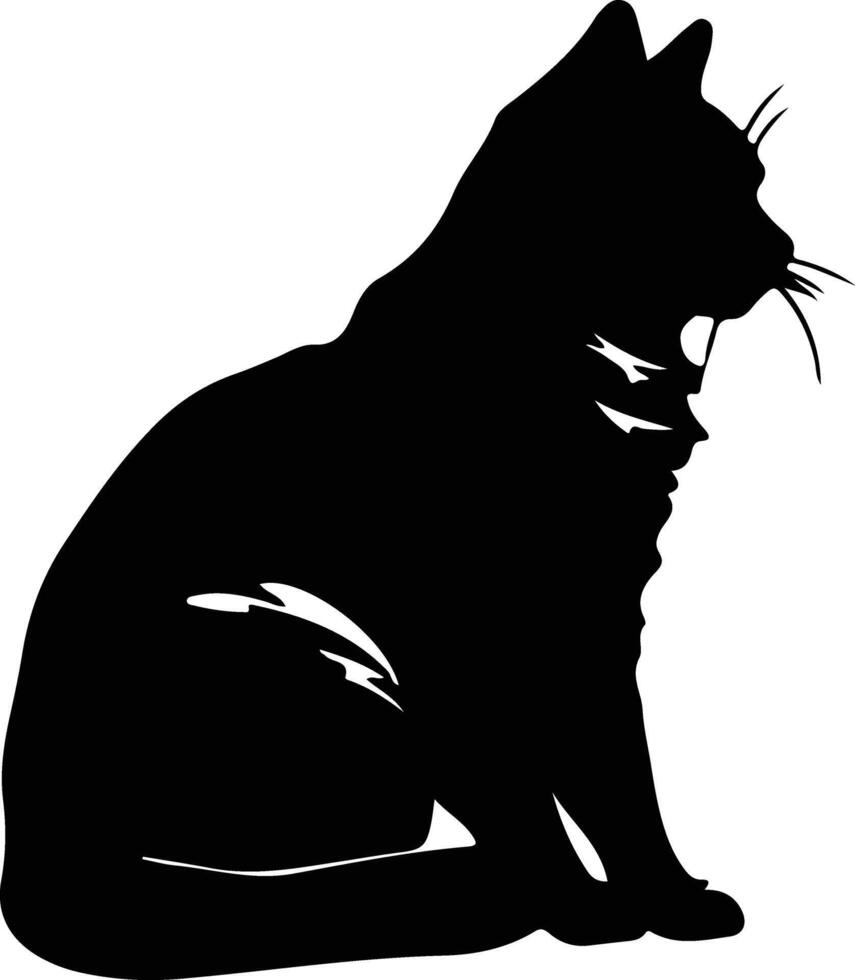 salvaje gato negro silueta vector