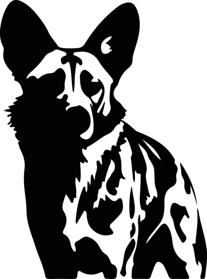 salvaje perro negro silueta vector