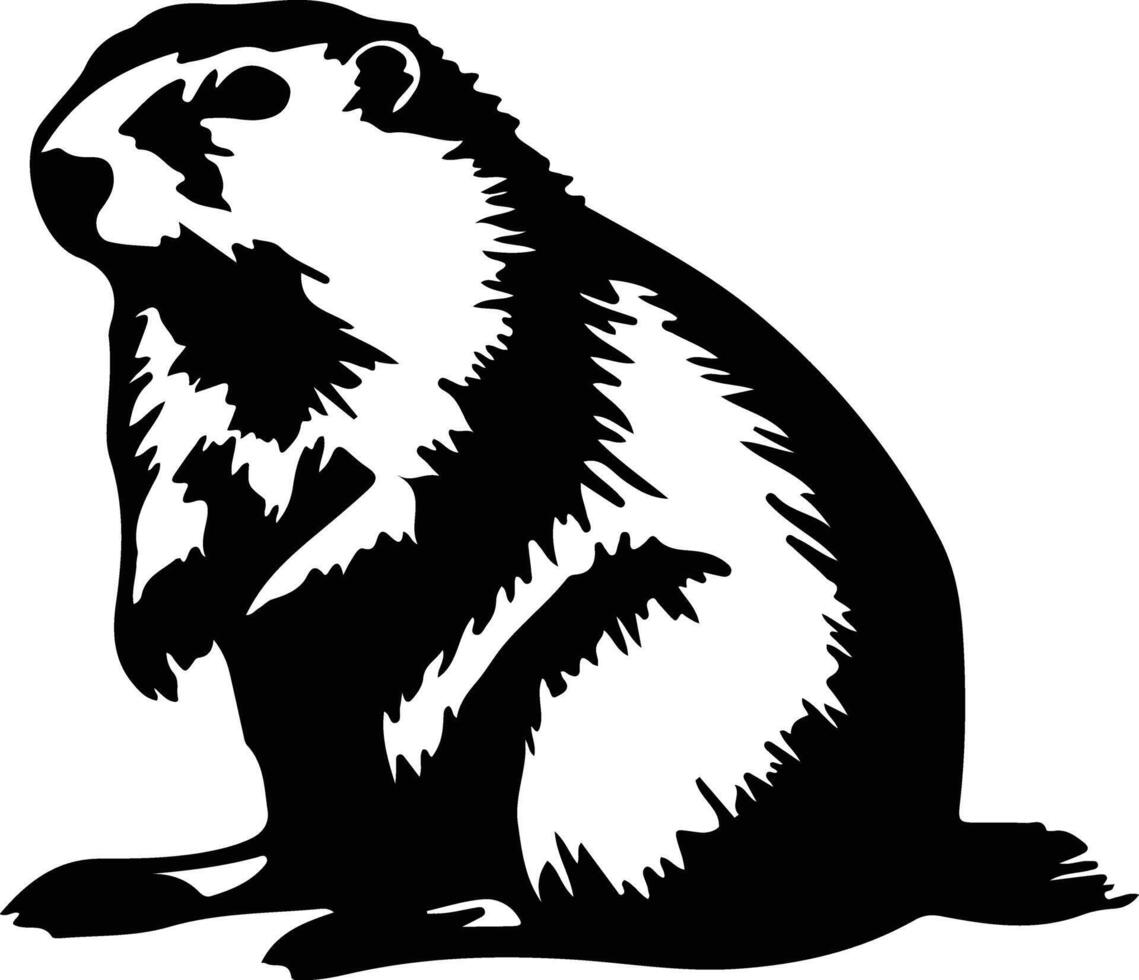 marmota de América negro silueta vector