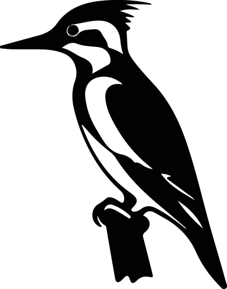 woodpecker  black silhouette vector