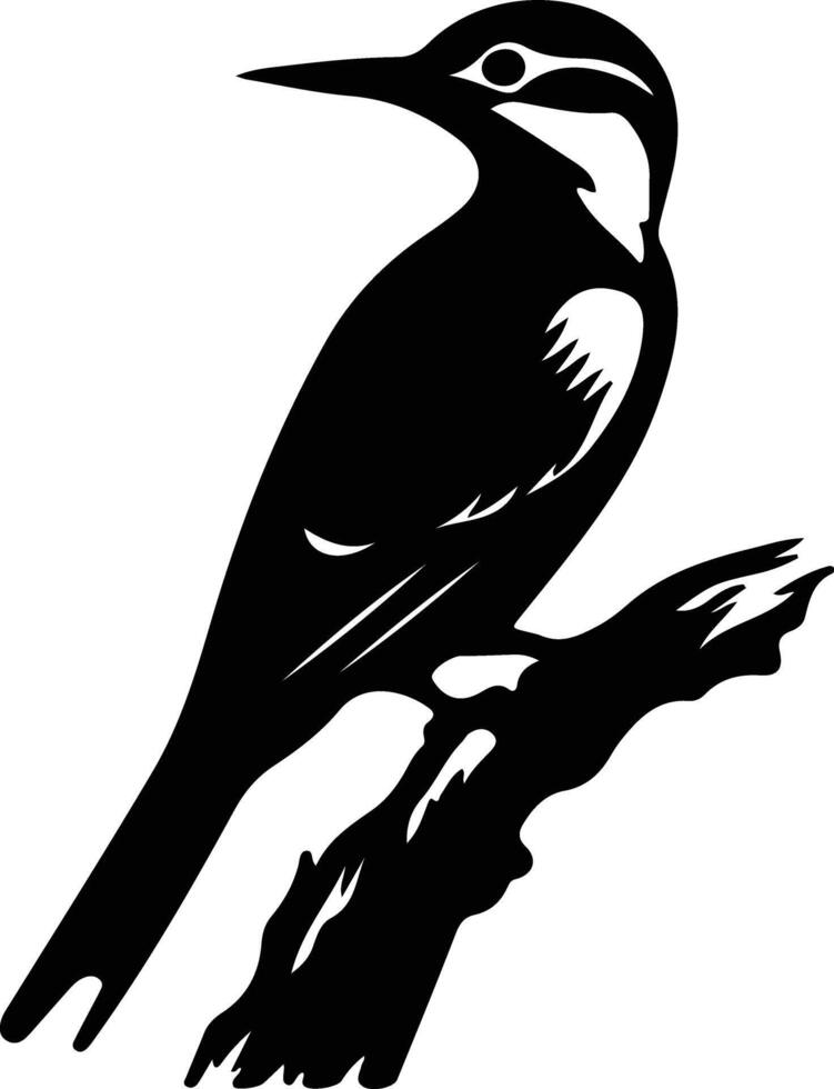 pájaro carpintero negro silueta vector