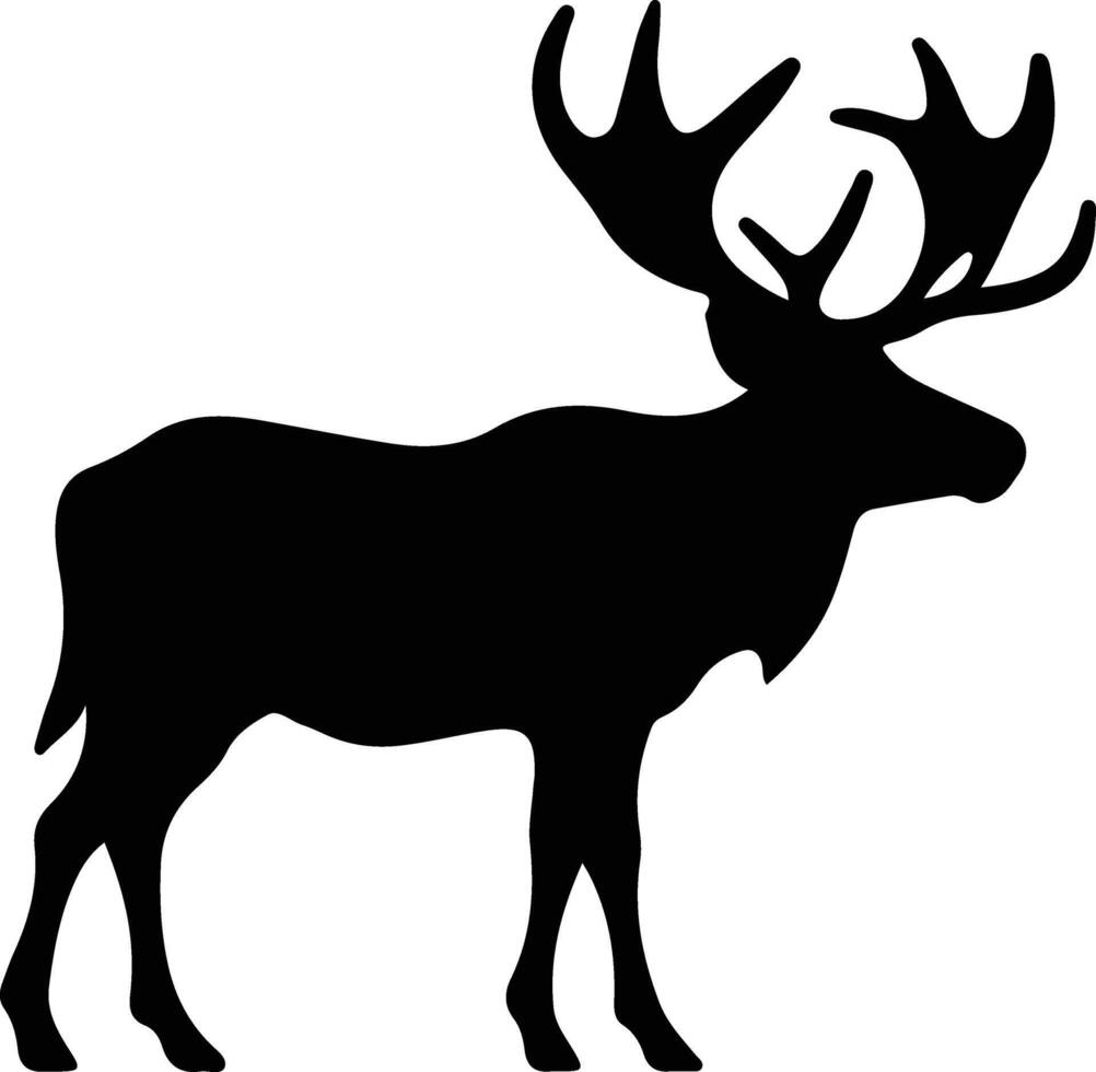 woodland caribou  black silhouette vector