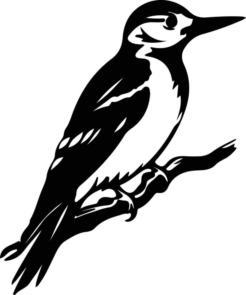 woodpecker  black silhouette vector