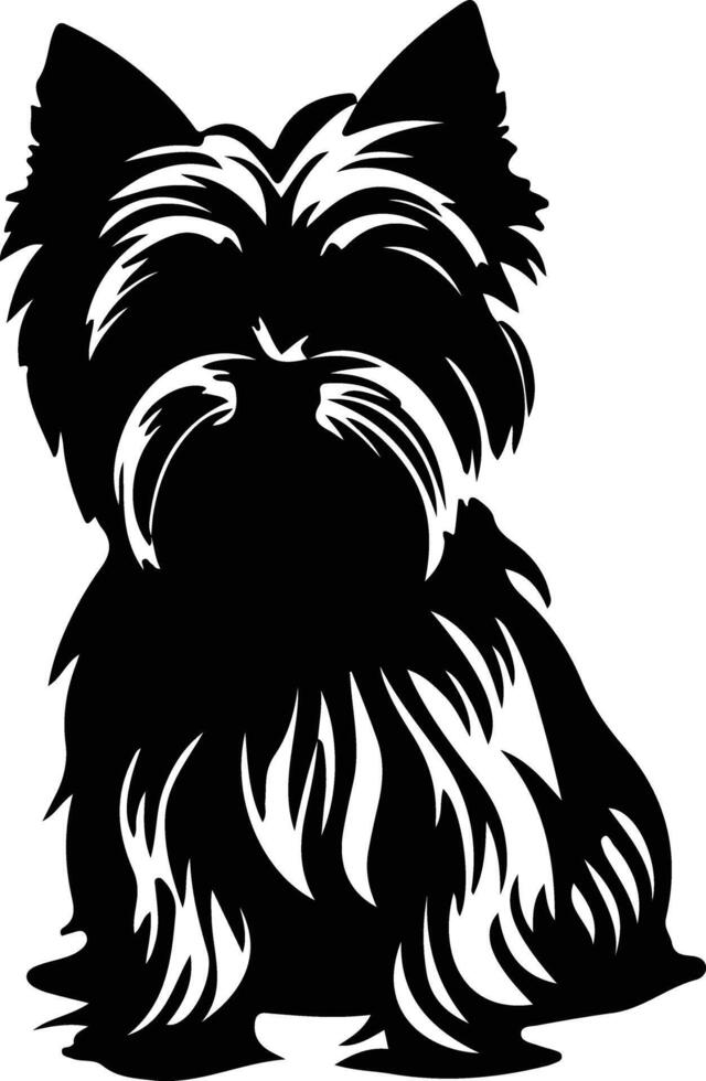 Yorkshire terrier negro silueta vector