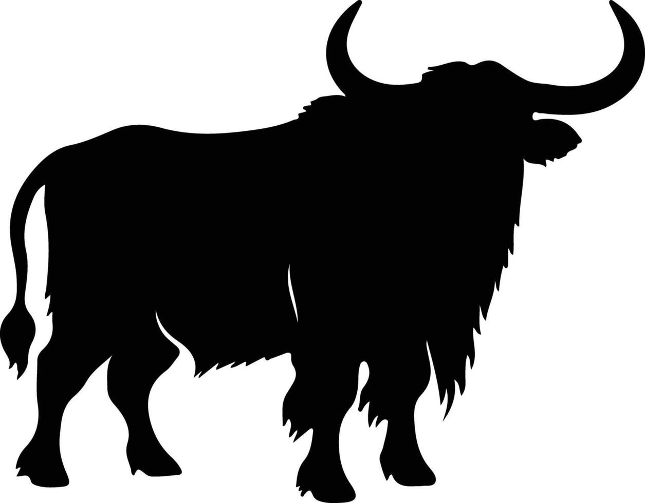 yak negro silueta vector