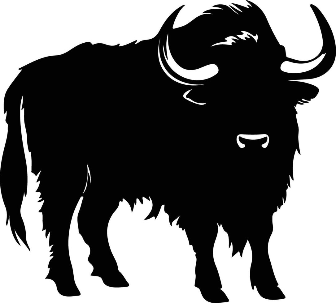 yak  black silhouette vector