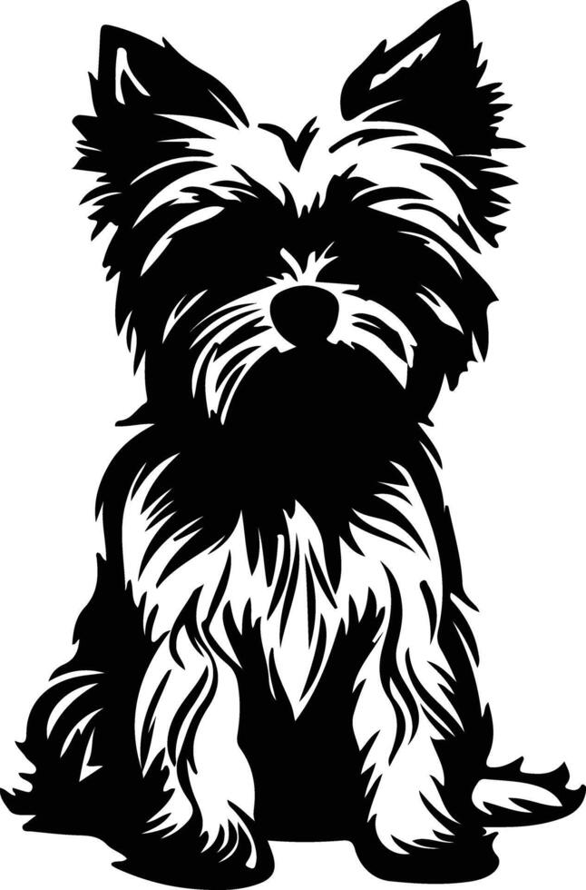Yorkshire Terrier    black silhouette vector