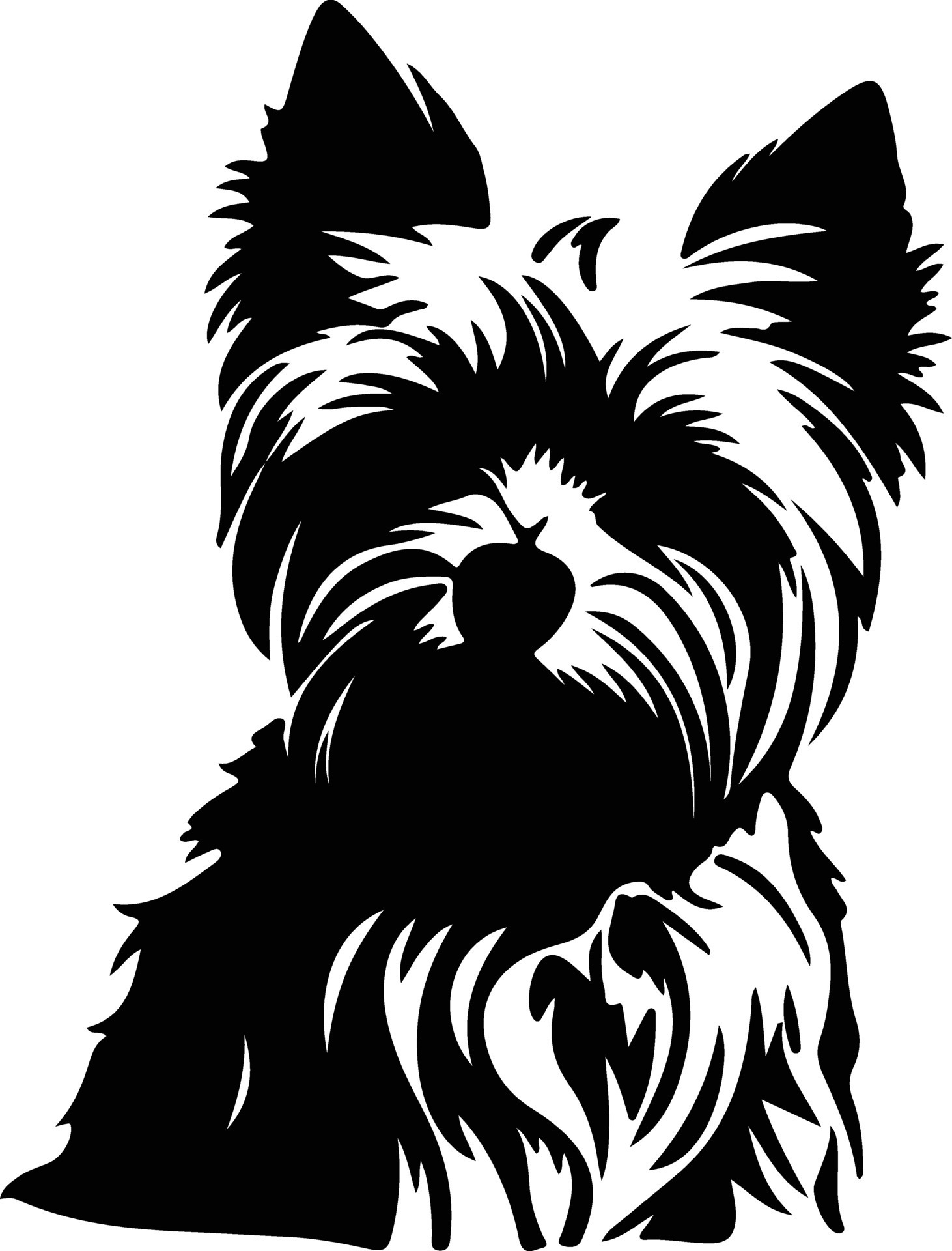 Yorkshire Terrier black silhouette 38103710 Vector Art at Vecteezy