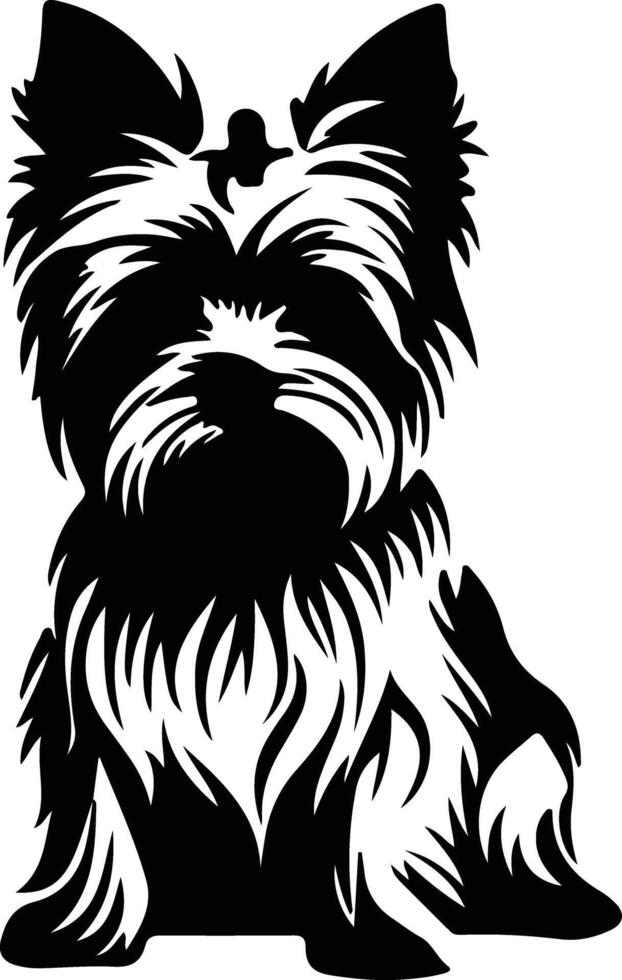 Yorkshire terrier negro silueta vector