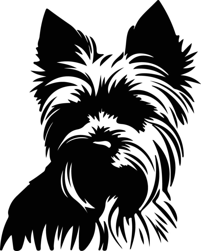 Yorkshire terrier negro silueta vector