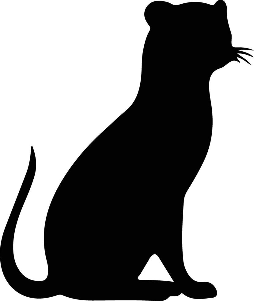 yellow mongoose  black silhouette vector