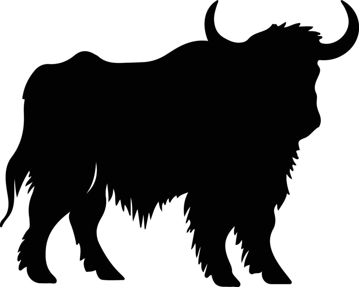 yak  black silhouette vector