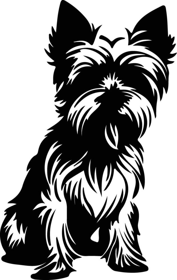 Yorkshire Terrier   black silhouette vector