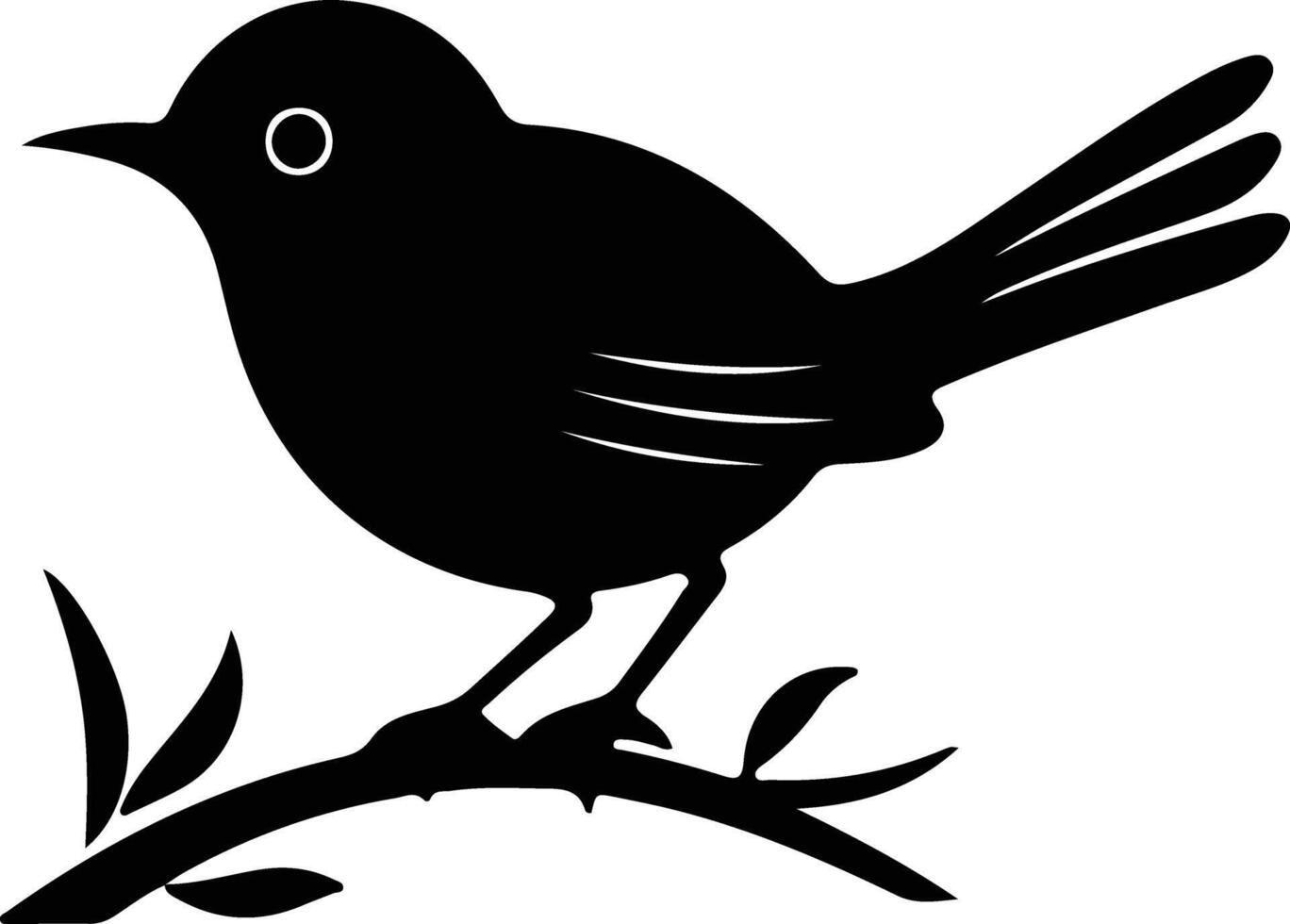 wren black silhouette vector
