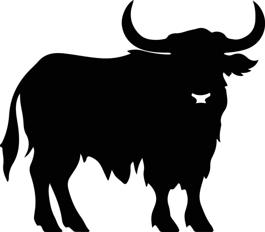 yak  black silhouette vector