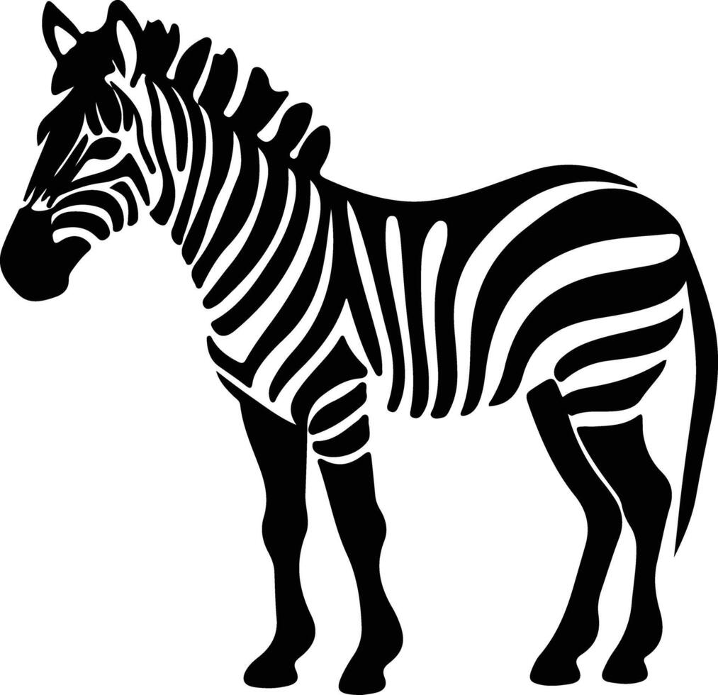 zebra  black silhouette vector