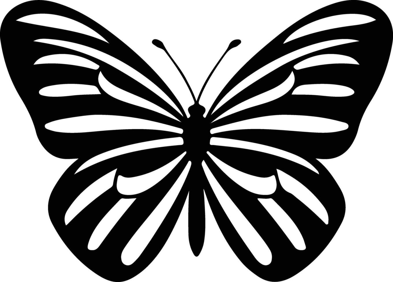 zebra longwing butterfly black silhouette vector