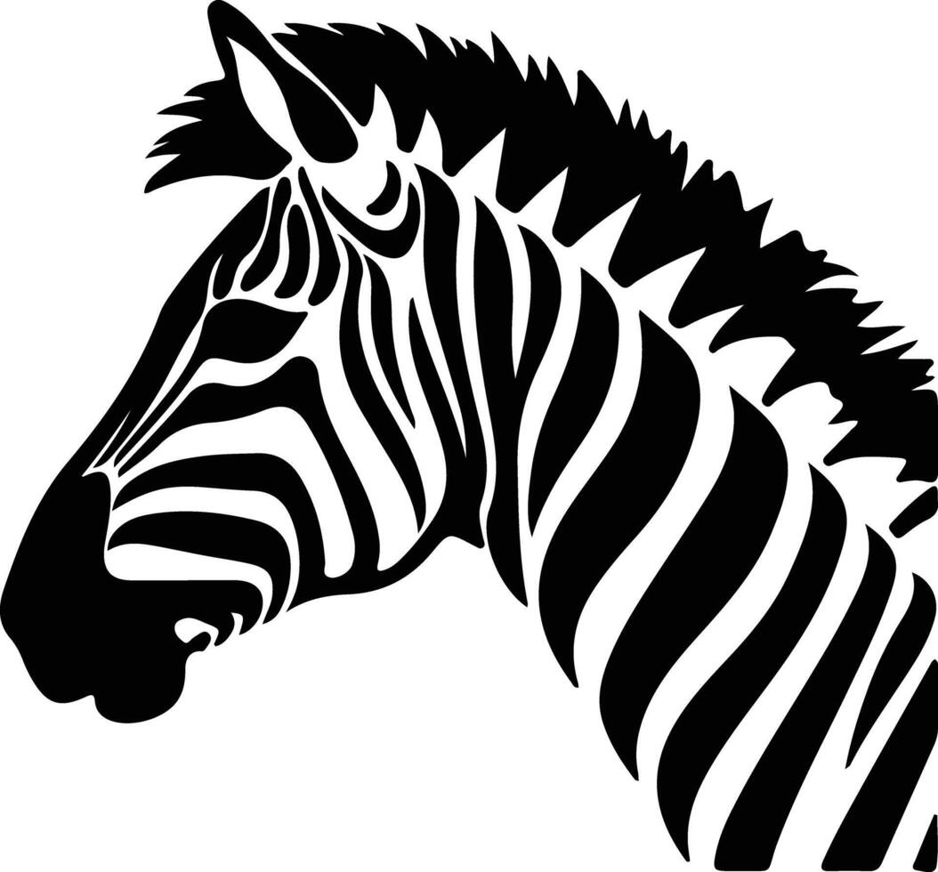 zebra  black silhouette vector