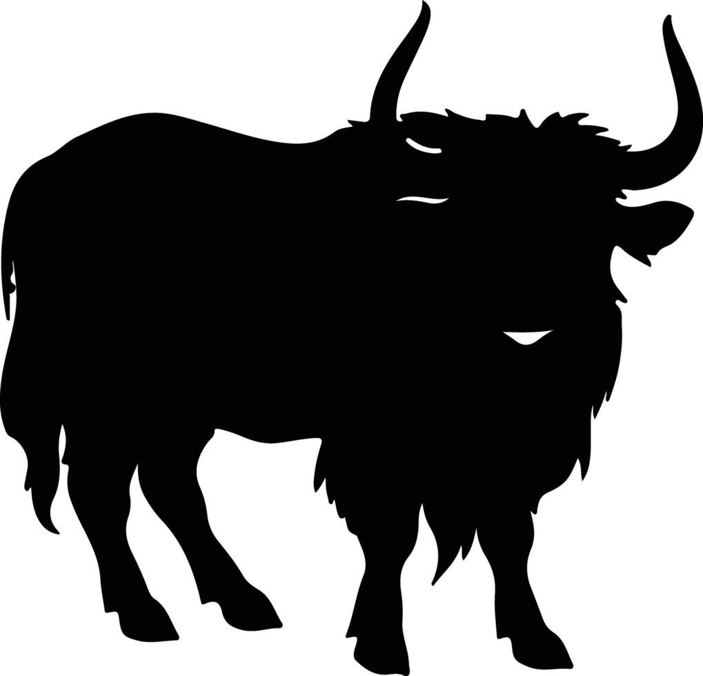 yak  black silhouette vector