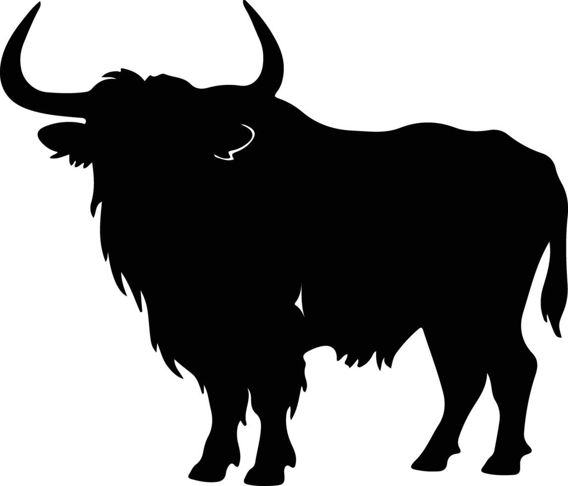 yak  black silhouette vector