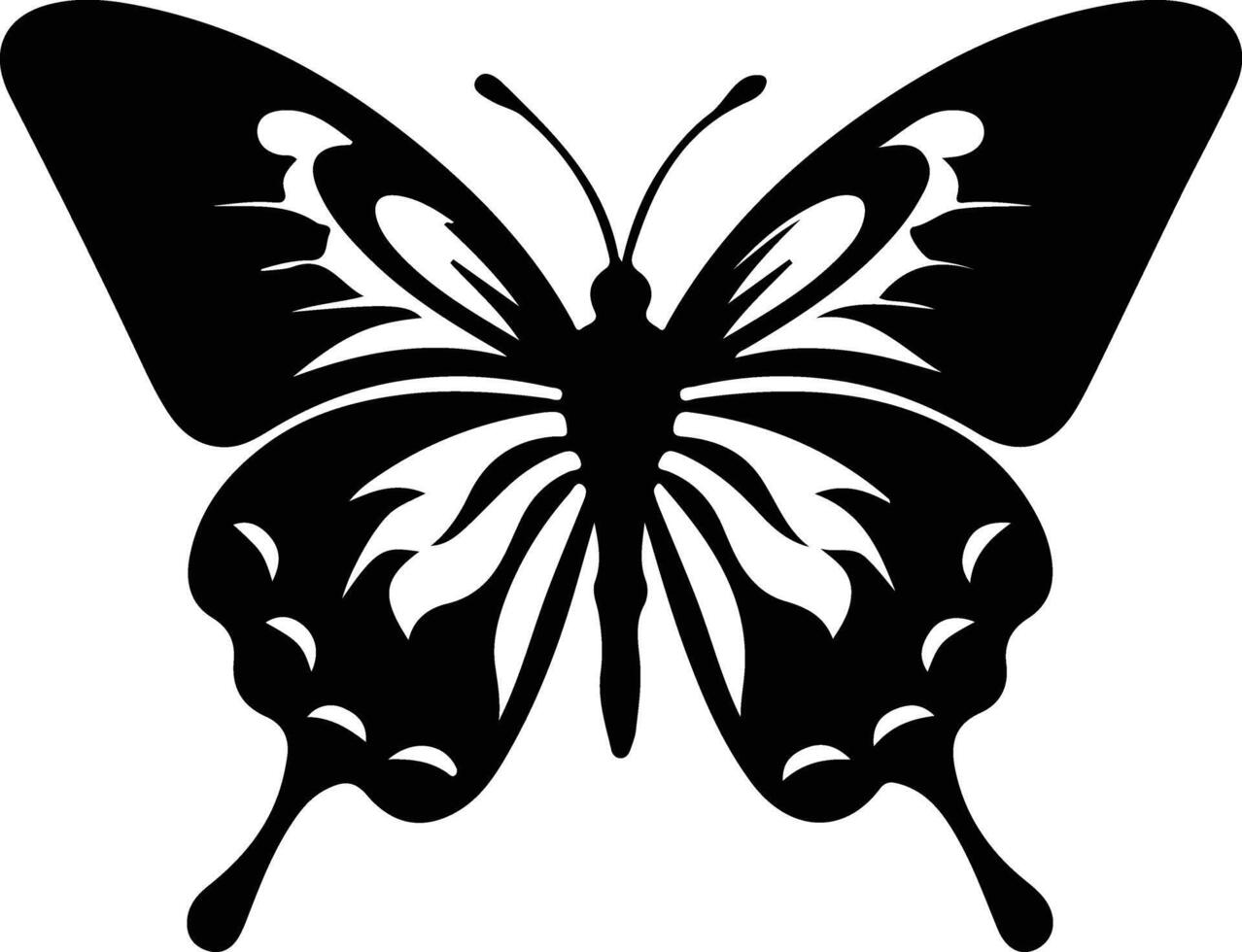 zebra swallowtail butterfly  black silhouette vector